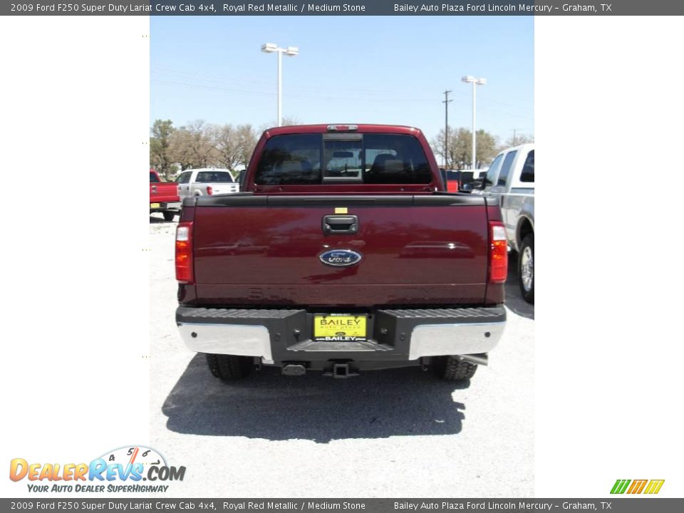 2009 Ford F250 Super Duty Lariat Crew Cab 4x4 Royal Red Metallic / Medium Stone Photo #5