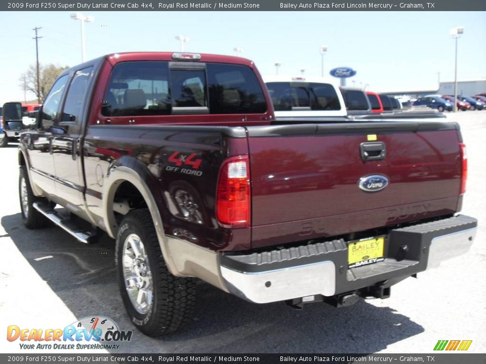 2009 Ford F250 Super Duty Lariat Crew Cab 4x4 Royal Red Metallic / Medium Stone Photo #6