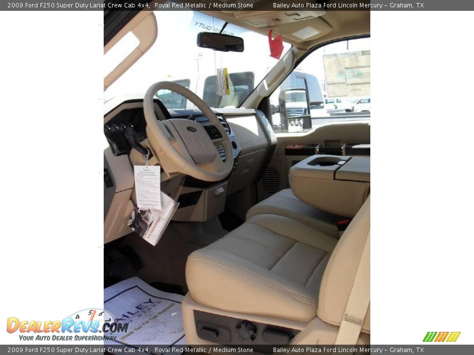 2009 Ford F250 Super Duty Lariat Crew Cab 4x4 Royal Red Metallic / Medium Stone Photo #10