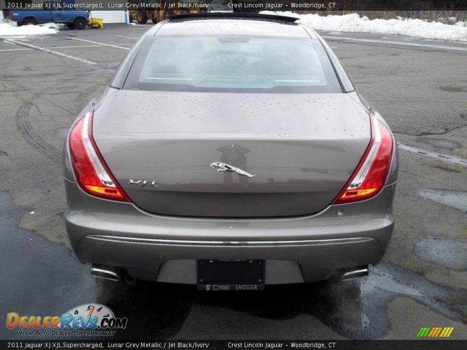 2011 Jaguar XJ XJL Supercharged Lunar Grey Metallic / Jet Black/Ivory Photo #3