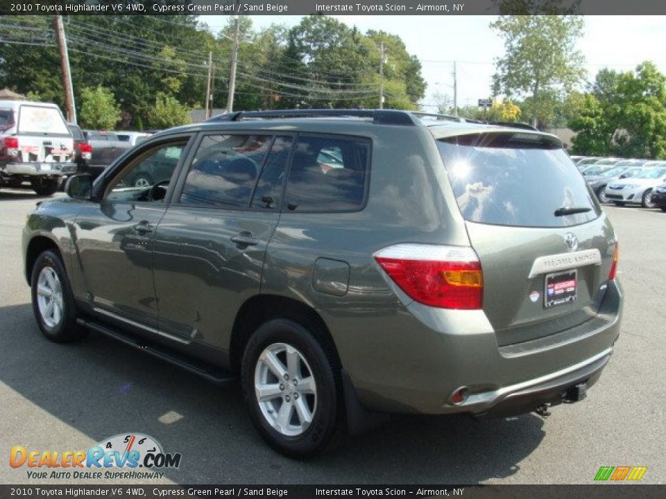 2010 Toyota Highlander V6 4WD Cypress Green Pearl / Sand Beige Photo #6