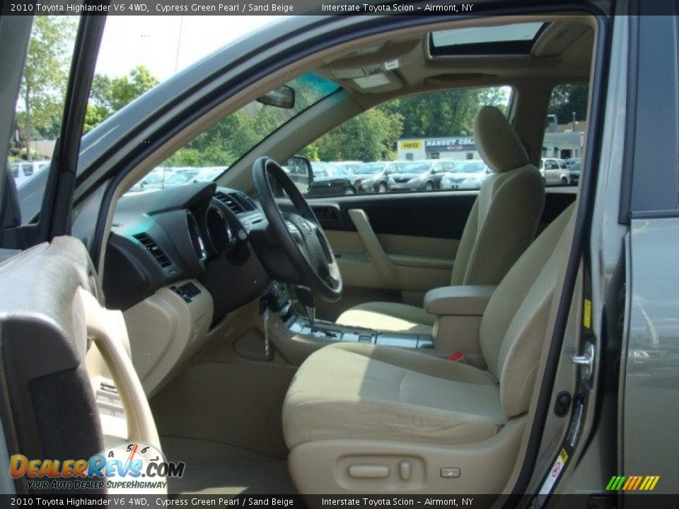 2010 Toyota Highlander V6 4WD Cypress Green Pearl / Sand Beige Photo #11