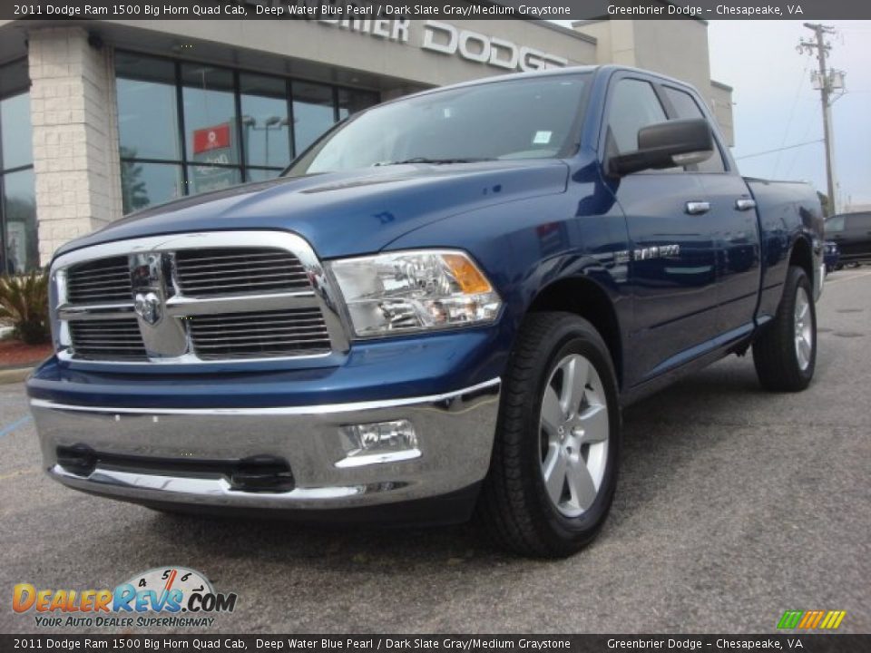 2011 Dodge Ram 1500 Big Horn Quad Cab Deep Water Blue Pearl / Dark Slate Gray/Medium Graystone Photo #1