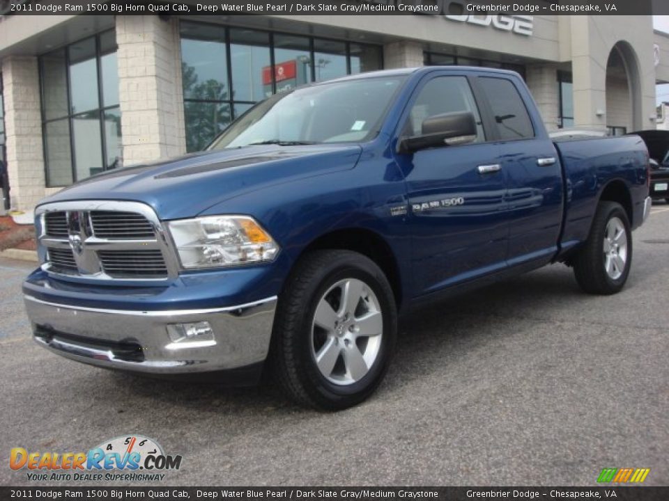2011 Dodge Ram 1500 Big Horn Quad Cab Deep Water Blue Pearl / Dark Slate Gray/Medium Graystone Photo #2