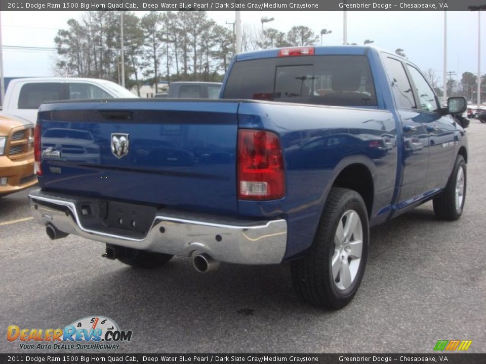 2011 Dodge Ram 1500 Big Horn Quad Cab Deep Water Blue Pearl / Dark Slate Gray/Medium Graystone Photo #5