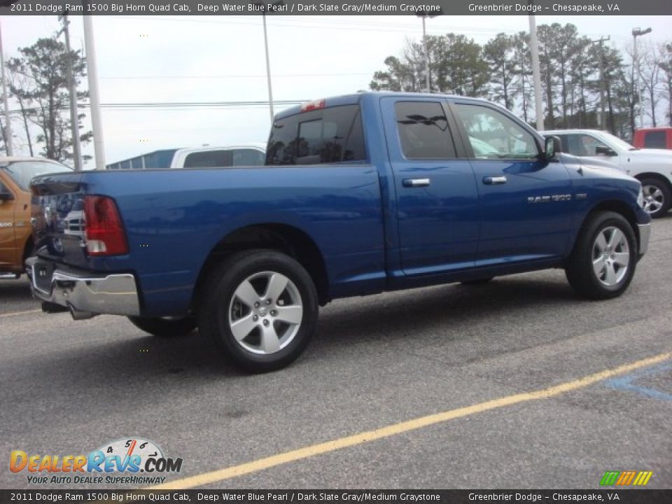 2011 Dodge Ram 1500 Big Horn Quad Cab Deep Water Blue Pearl / Dark Slate Gray/Medium Graystone Photo #6