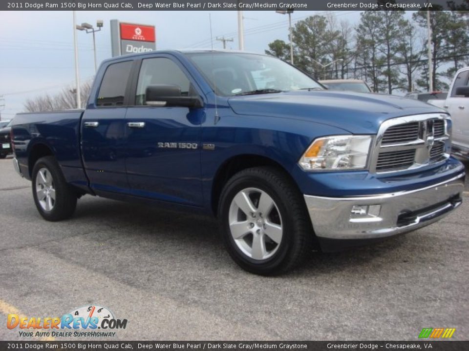 2011 Dodge Ram 1500 Big Horn Quad Cab Deep Water Blue Pearl / Dark Slate Gray/Medium Graystone Photo #8