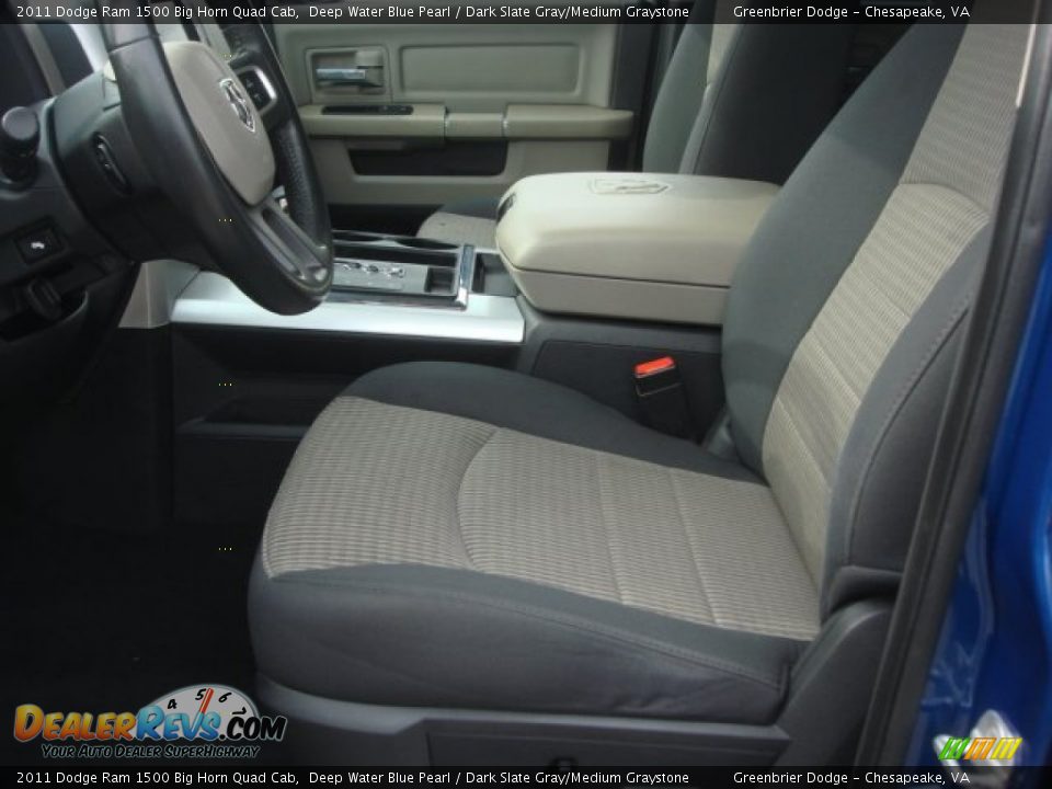 2011 Dodge Ram 1500 Big Horn Quad Cab Deep Water Blue Pearl / Dark Slate Gray/Medium Graystone Photo #10