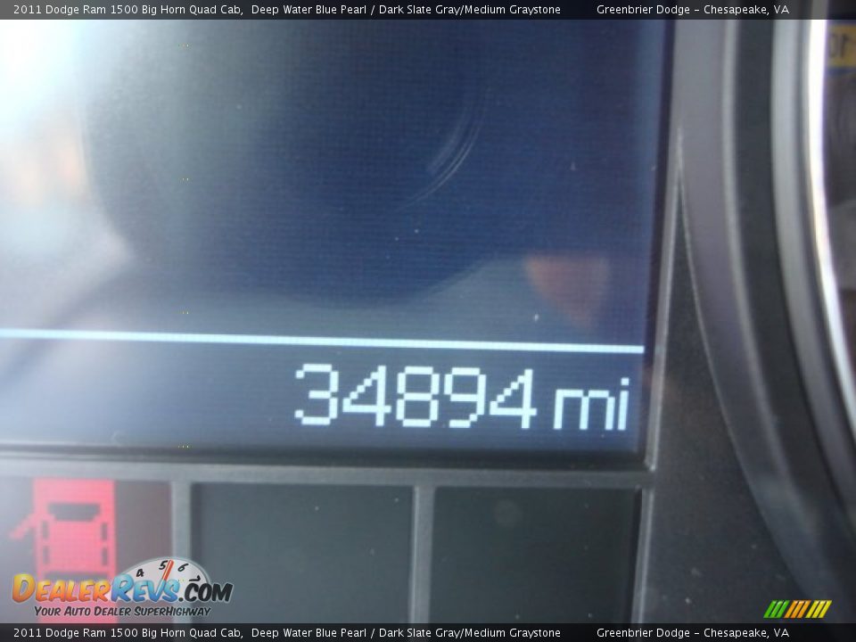 2011 Dodge Ram 1500 Big Horn Quad Cab Deep Water Blue Pearl / Dark Slate Gray/Medium Graystone Photo #22