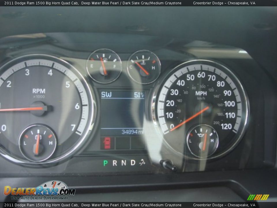 2011 Dodge Ram 1500 Big Horn Quad Cab Deep Water Blue Pearl / Dark Slate Gray/Medium Graystone Photo #23