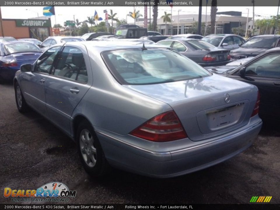 2000 Mercedes-Benz S 430 Sedan Brilliant Silver Metallic / Ash Photo #3