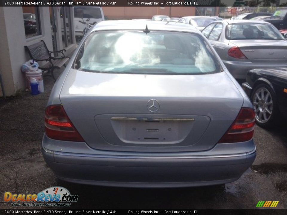 2000 Mercedes-Benz S 430 Sedan Brilliant Silver Metallic / Ash Photo #7