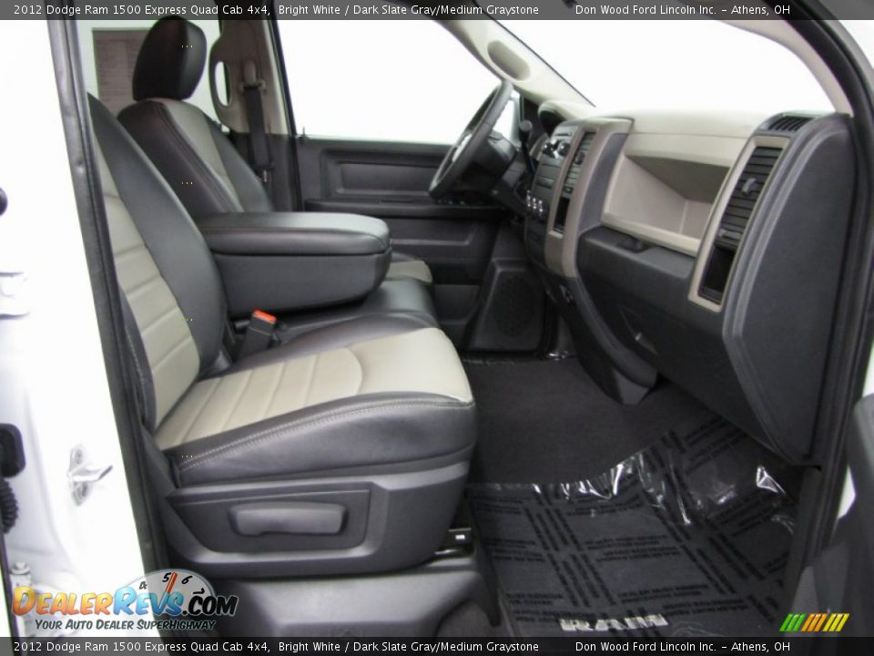 2012 Dodge Ram 1500 Express Quad Cab 4x4 Bright White / Dark Slate Gray/Medium Graystone Photo #9