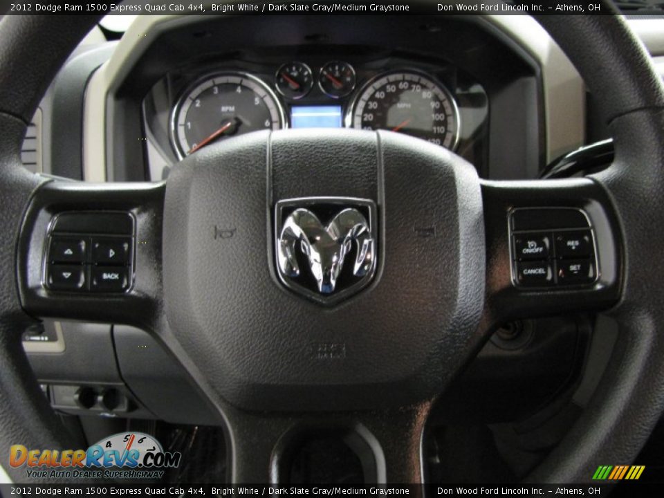 2012 Dodge Ram 1500 Express Quad Cab 4x4 Bright White / Dark Slate Gray/Medium Graystone Photo #15
