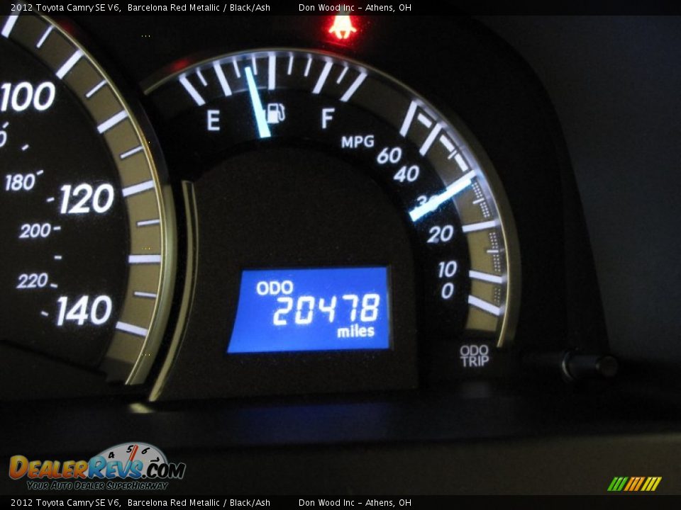 2012 Toyota Camry SE V6 Barcelona Red Metallic / Black/Ash Photo #21
