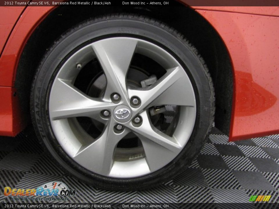 2012 Toyota Camry SE V6 Barcelona Red Metallic / Black/Ash Photo #27