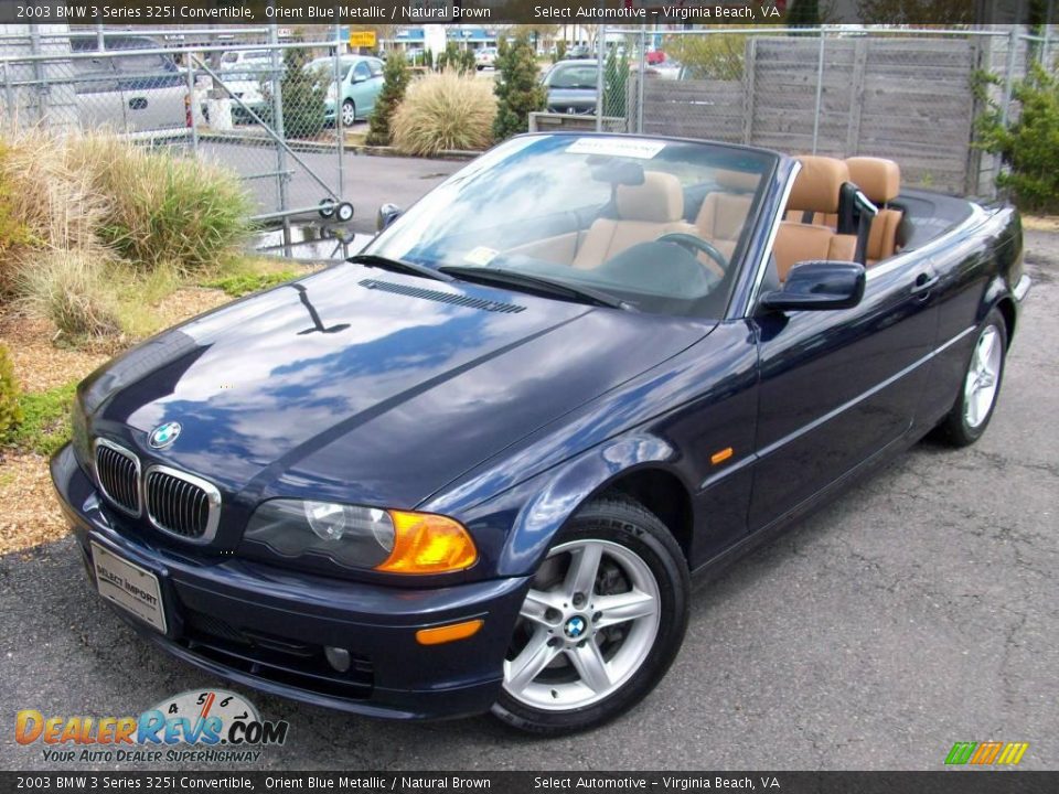 2003 BMW 3 Series 325i Convertible Orient Blue Metallic / Natural Brown Photo #2