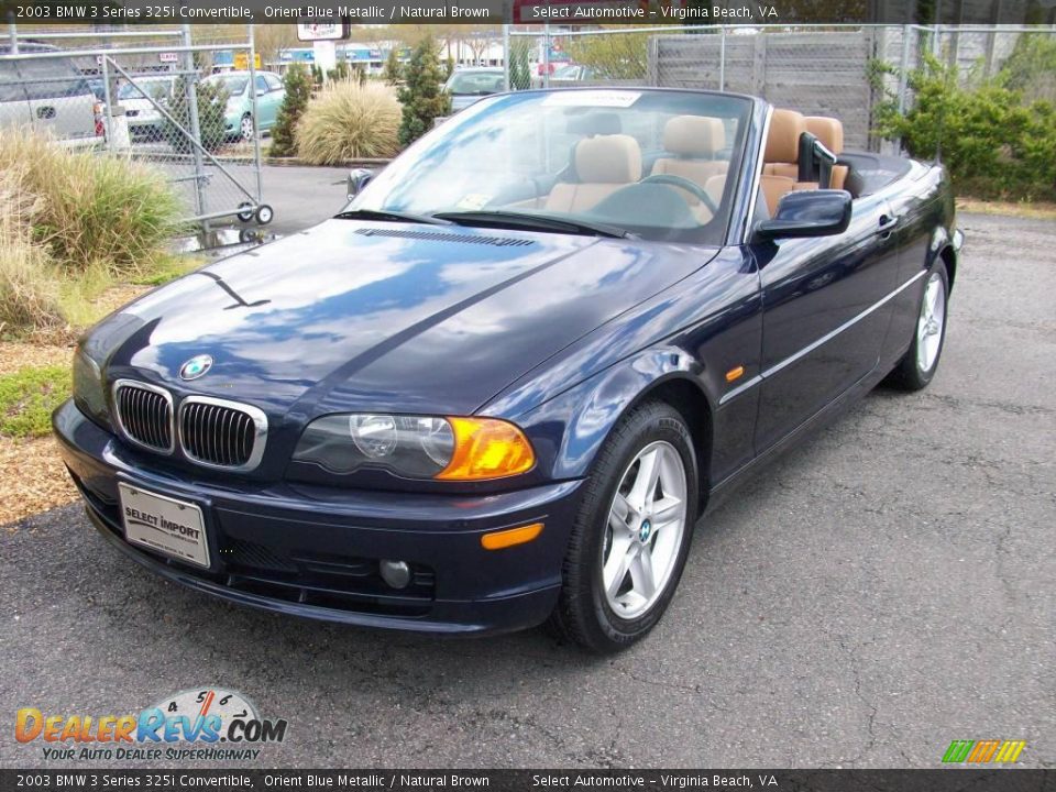 2003 BMW 3 Series 325i Convertible Orient Blue Metallic / Natural Brown Photo #3