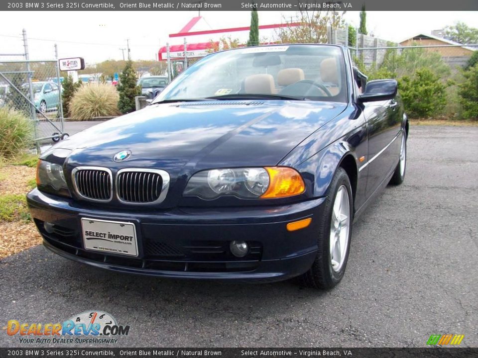 2003 BMW 3 Series 325i Convertible Orient Blue Metallic / Natural Brown Photo #4