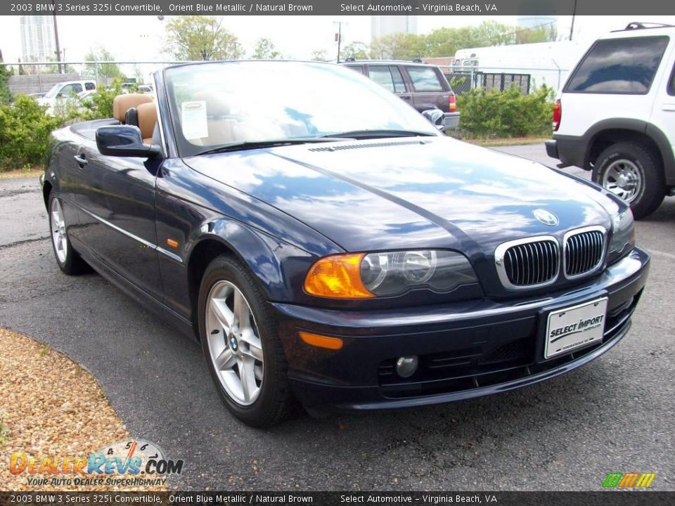 2003 BMW 3 Series 325i Convertible Orient Blue Metallic / Natural Brown Photo #6