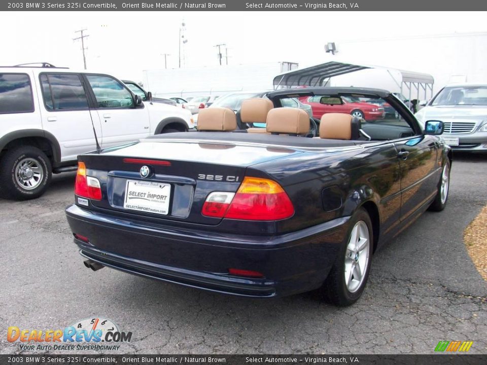 2003 BMW 3 Series 325i Convertible Orient Blue Metallic / Natural Brown Photo #9