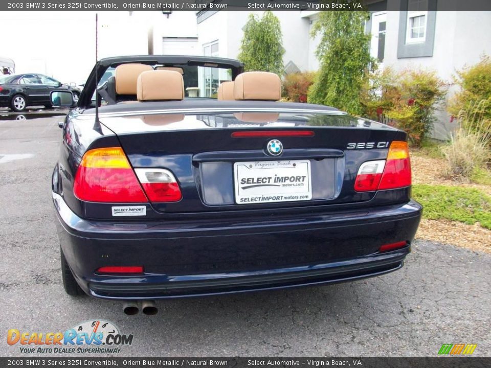 2003 BMW 3 Series 325i Convertible Orient Blue Metallic / Natural Brown Photo #10