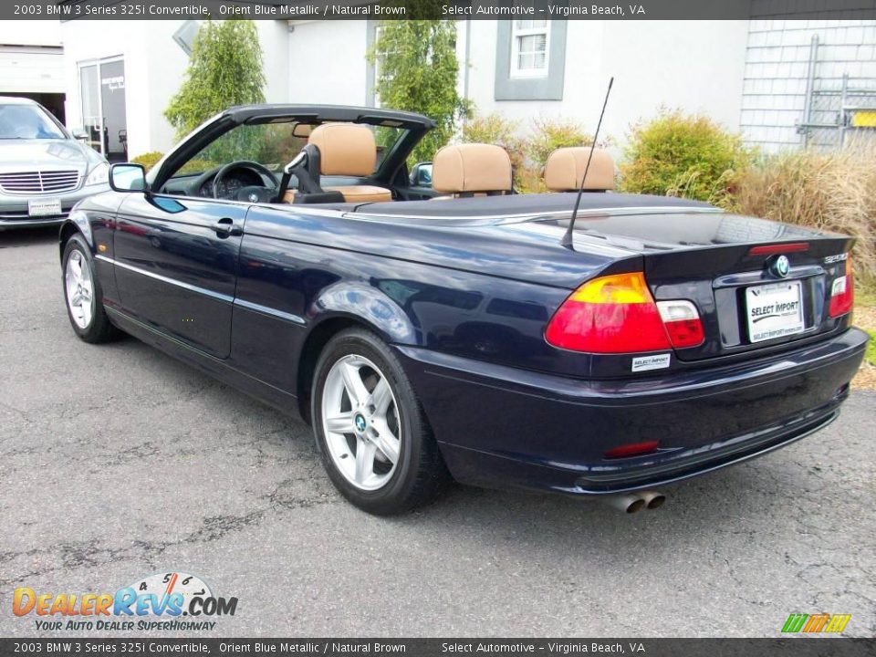 2003 BMW 3 Series 325i Convertible Orient Blue Metallic / Natural Brown Photo #11