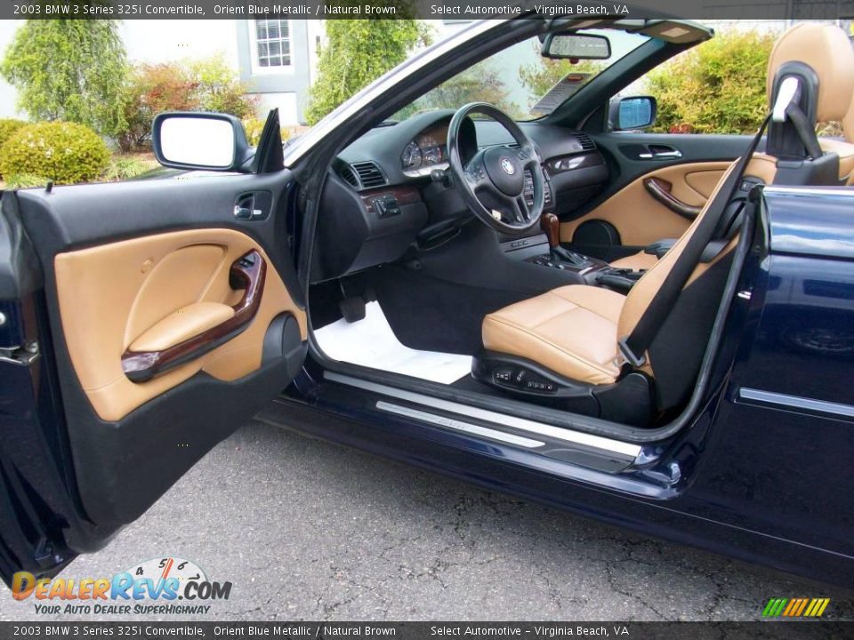 2003 BMW 3 Series 325i Convertible Orient Blue Metallic / Natural Brown Photo #14