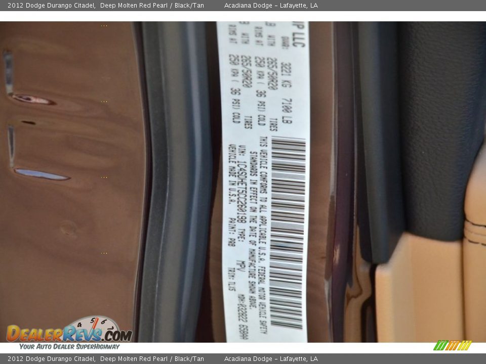 2012 Dodge Durango Citadel Deep Molten Red Pearl / Black/Tan Photo #24
