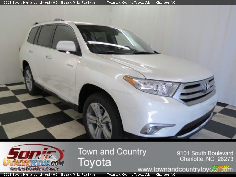 2013 Toyota Highlander Limited 4WD Blizzard White Pearl / Ash Photo #1