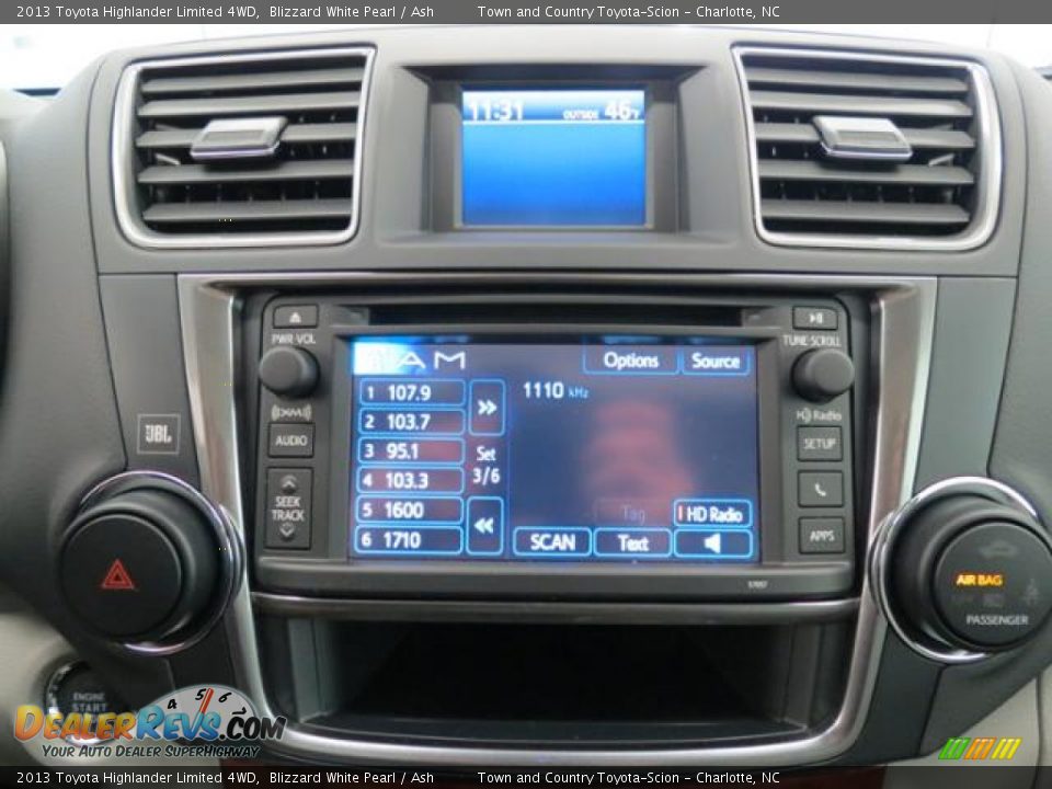 2013 Toyota Highlander Limited 4WD Blizzard White Pearl / Ash Photo #13