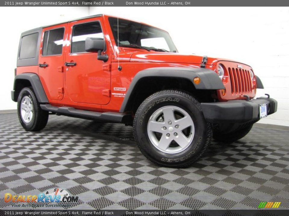 2011 Jeep Wrangler Unlimited Sport S 4x4 Flame Red / Black Photo #1