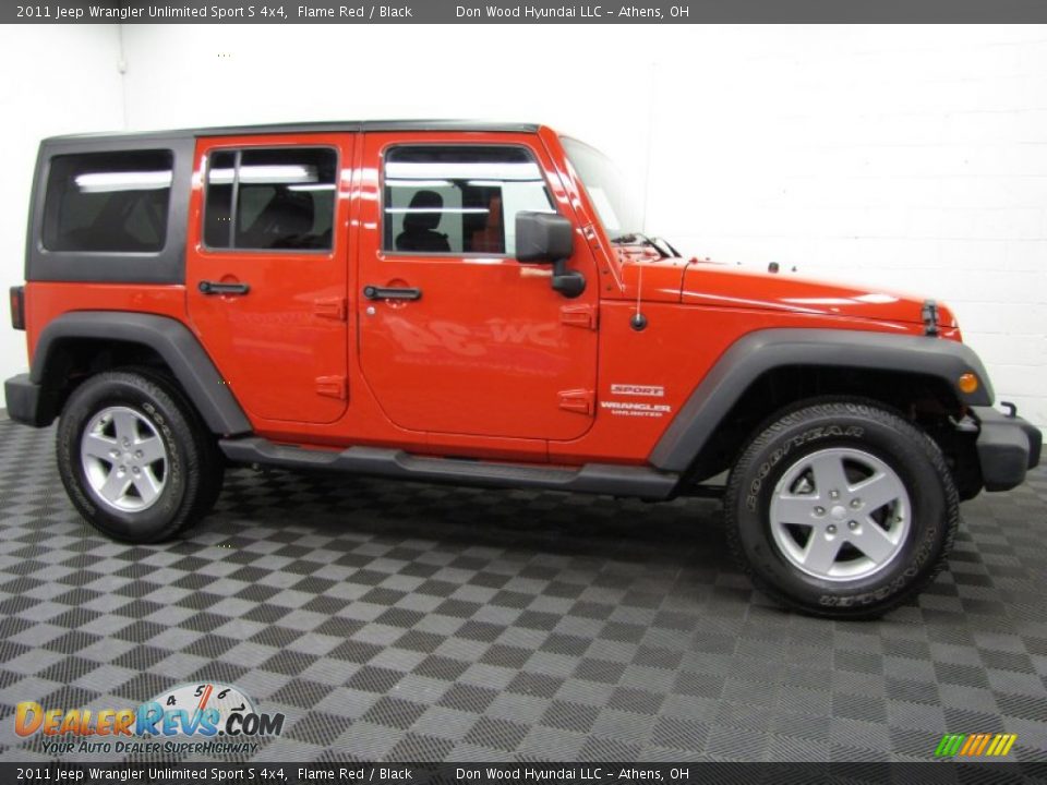 2011 Jeep Wrangler Unlimited Sport S 4x4 Flame Red / Black Photo #3