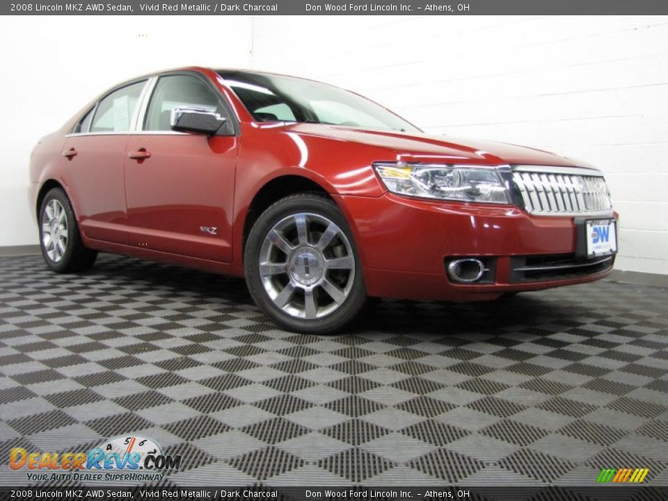 2008 Lincoln MKZ AWD Sedan Vivid Red Metallic / Dark Charcoal Photo #1