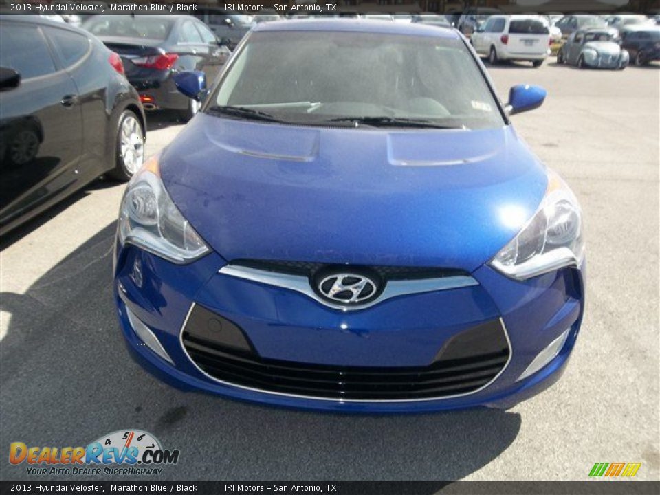 2013 Hyundai Veloster Marathon Blue / Black Photo #1