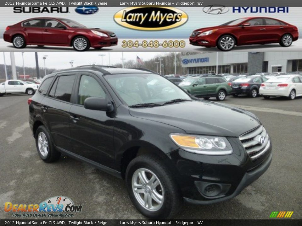 2012 Hyundai Santa Fe GLS AWD Twilight Black / Beige Photo #1
