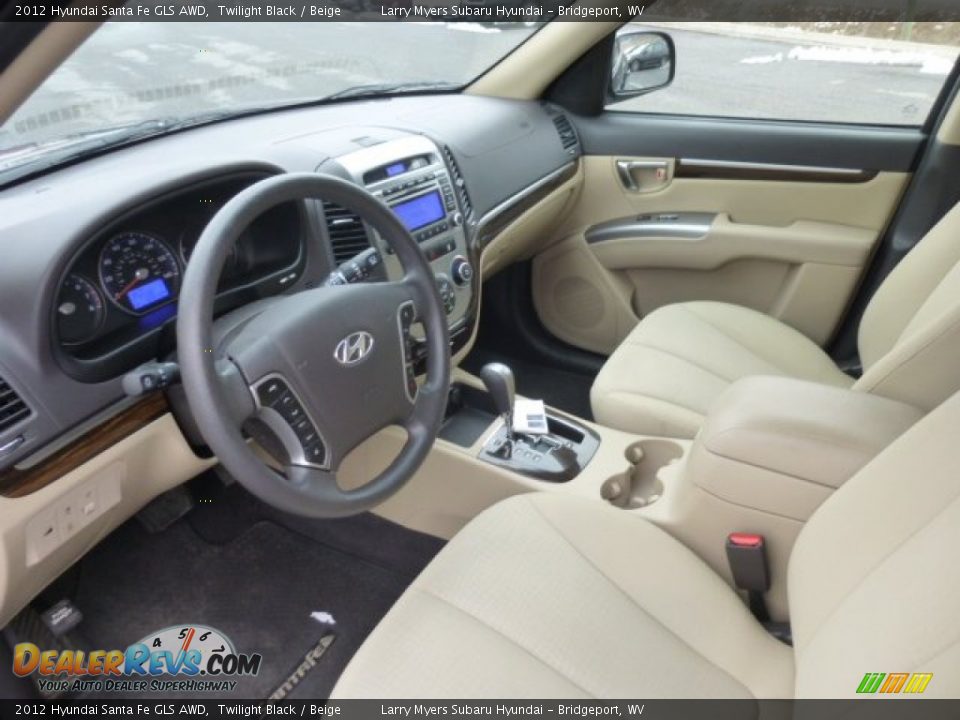 2012 Hyundai Santa Fe GLS AWD Twilight Black / Beige Photo #17