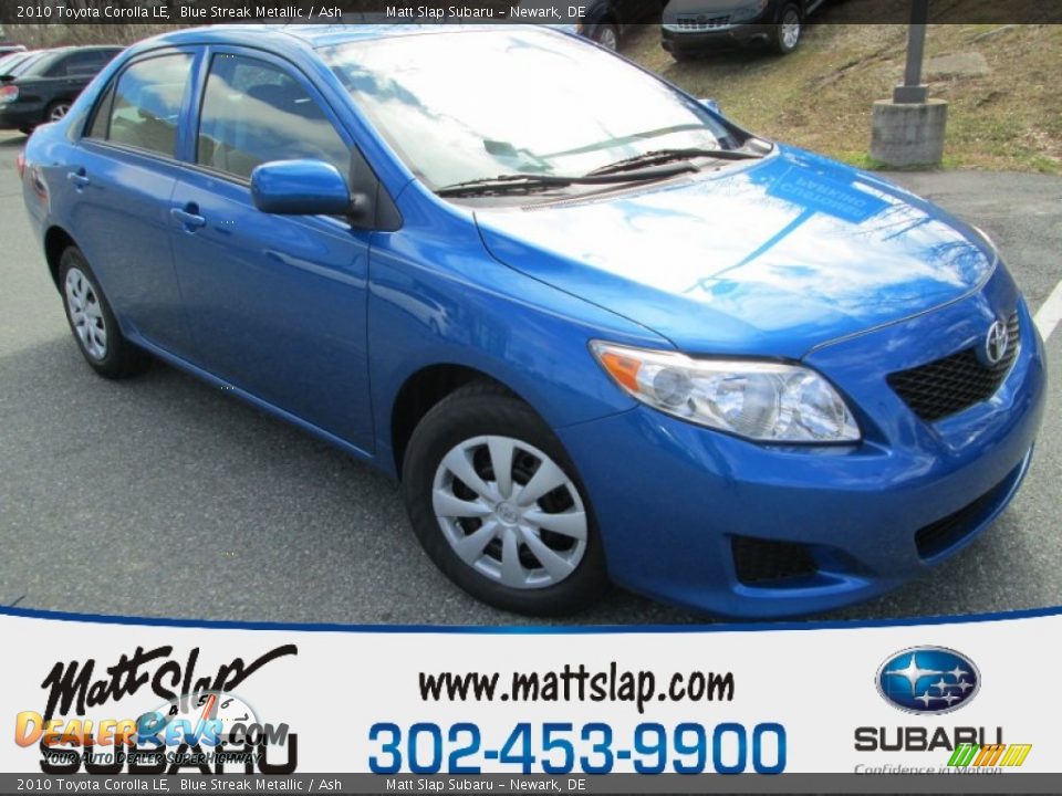 2010 Toyota Corolla LE Blue Streak Metallic / Ash Photo #1