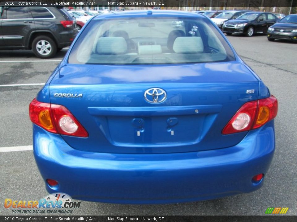 2010 Toyota Corolla LE Blue Streak Metallic / Ash Photo #7