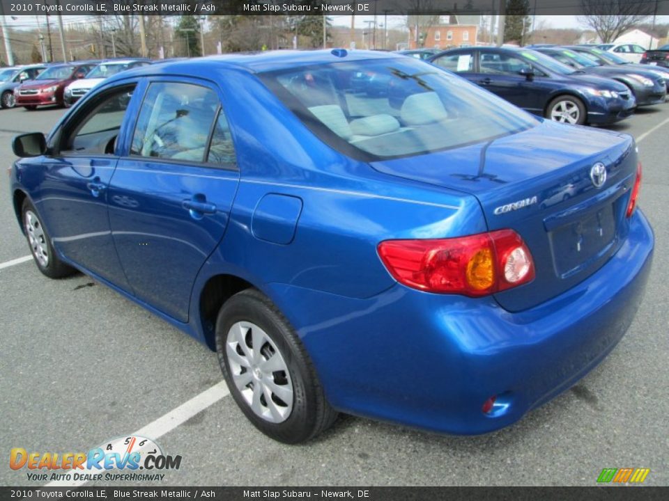 2010 Toyota Corolla LE Blue Streak Metallic / Ash Photo #8