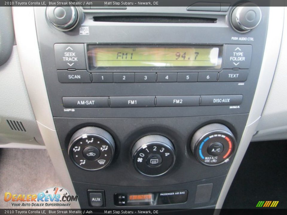 2010 Toyota Corolla LE Blue Streak Metallic / Ash Photo #23