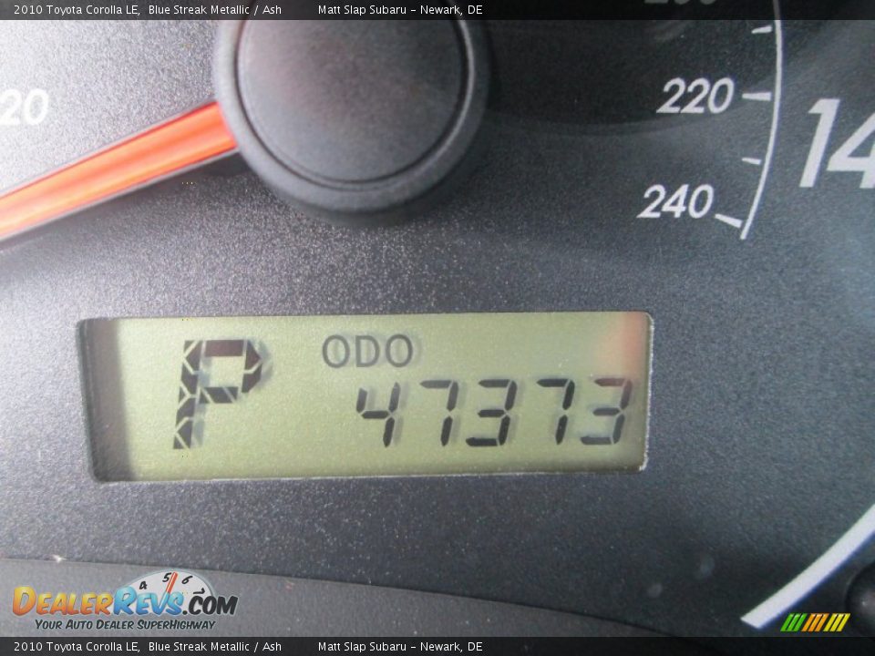 2010 Toyota Corolla LE Blue Streak Metallic / Ash Photo #26