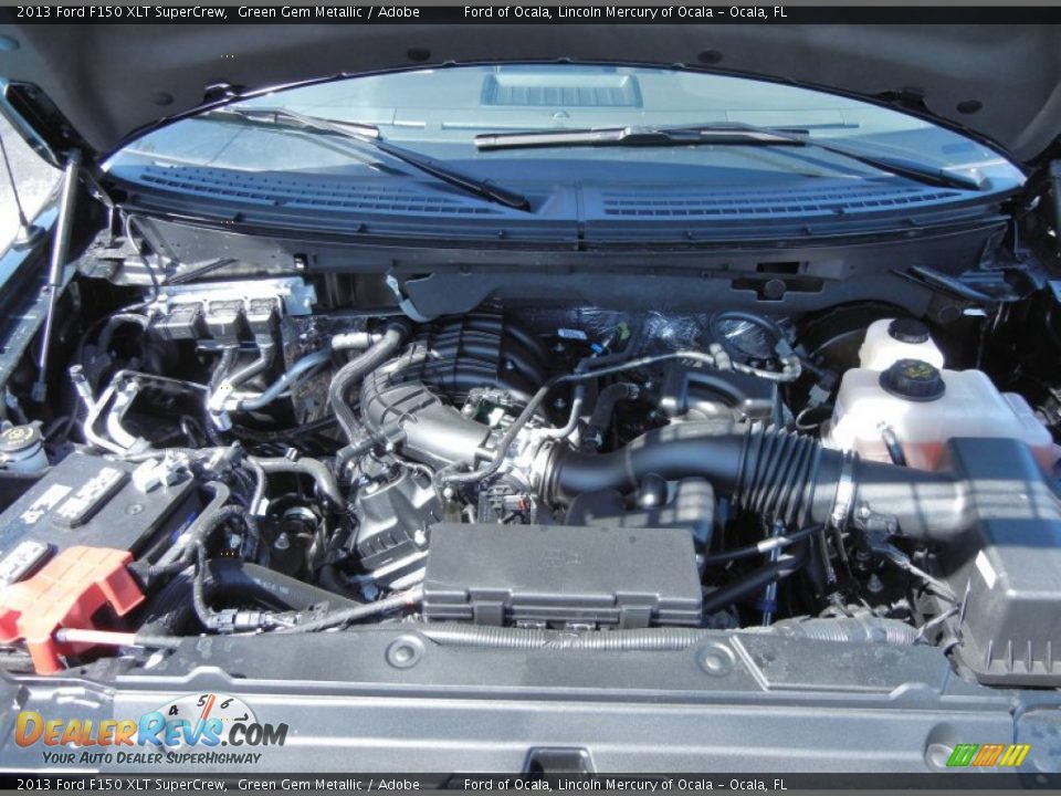 2013 Ford F150 XLT SuperCrew Green Gem Metallic / Adobe Photo #11