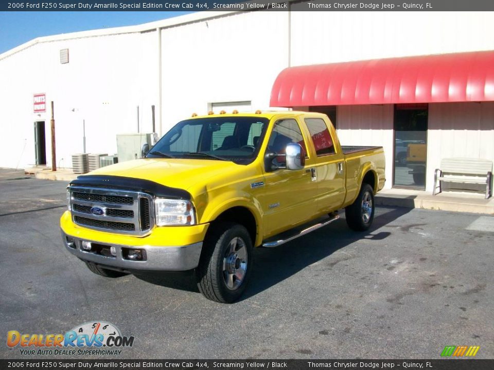 2006 Ford F250 Super Duty Amarillo Special Edition Crew Cab 4x4 Screaming Yellow / Black Photo #1