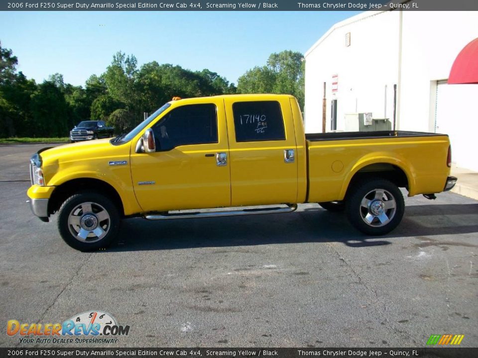 2006 Ford F250 Super Duty Amarillo Special Edition Crew Cab 4x4 Screaming Yellow / Black Photo #2