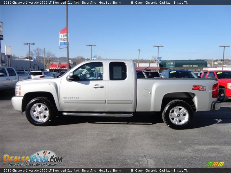 Sheer Silver Metallic 2010 Chevrolet Silverado 1500 LT Extended Cab 4x4 Photo #4