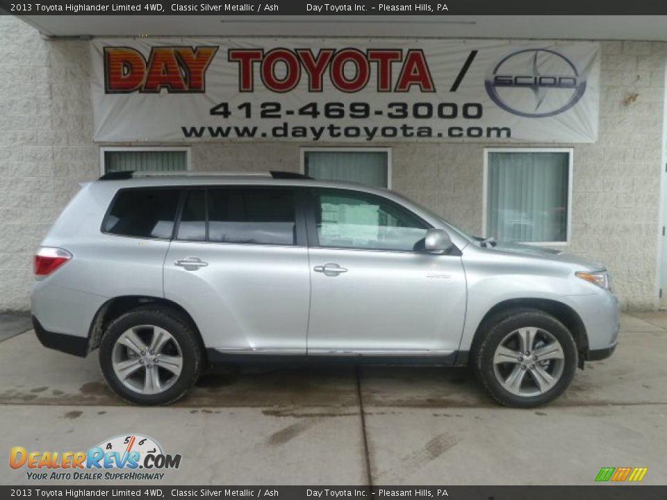 2013 Toyota Highlander Limited 4WD Classic Silver Metallic / Ash Photo #1