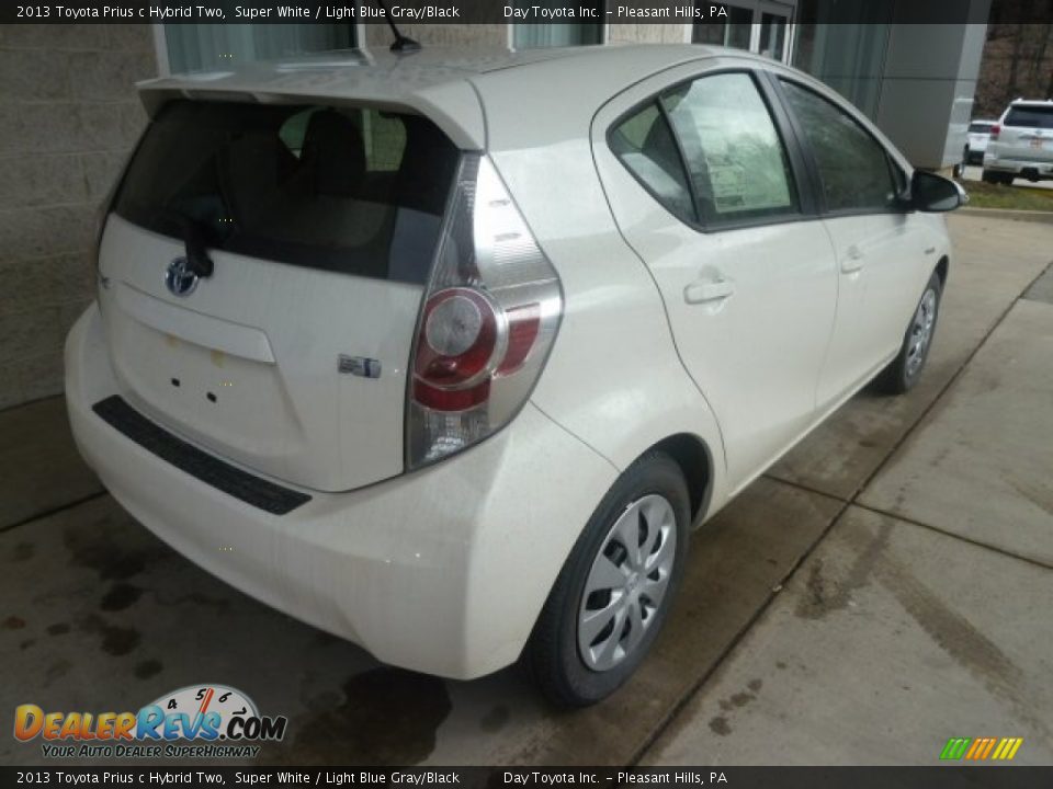 2013 Toyota Prius c Hybrid Two Super White / Light Blue Gray/Black Photo #2