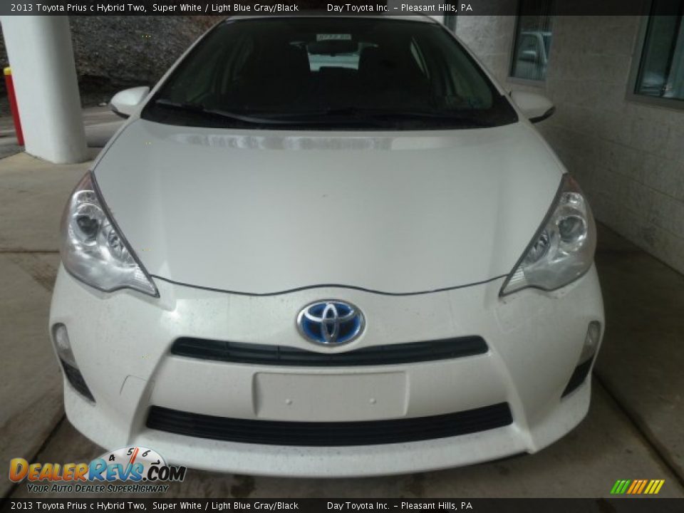 2013 Toyota Prius c Hybrid Two Super White / Light Blue Gray/Black Photo #6