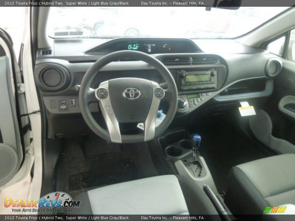 2013 Toyota Prius c Hybrid Two Super White / Light Blue Gray/Black Photo #15